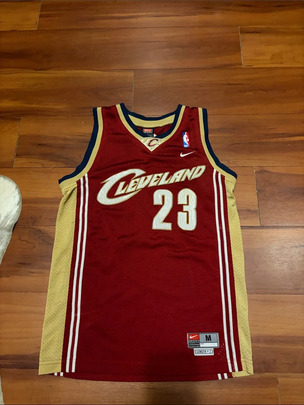 Nike Cleveland Cavaliers Maroon and Gold LeBron #23 Jersey Sz M